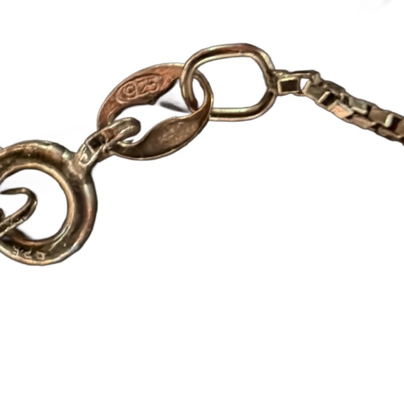 Elegant Vintage Maltese Cross, Citrine and 925 Silver Pendant Necklace Signed - Picture 4 of 5